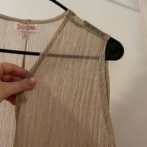 LuLaRoe JOY Gold sleeveless cardigan